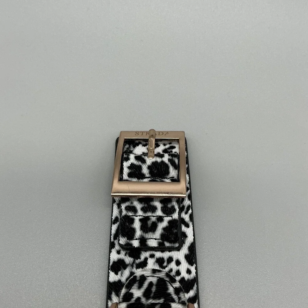 Strada Womens Watch 48mm Cheetah Dial Crystals Animal Print Band New Battery